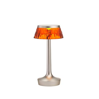 Flos Bon Jour Unplugged pöytälamppu Matt chrome-amber | Alk. 339,00 €