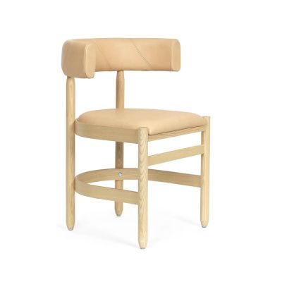 Källemo Botero käsinojallinen tuoli Nahka Tärnsjö 8800 luonnollinen lakattu saarni jalusta