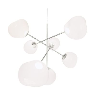 Tom Dixon Melt Chandelier suuri kattokruunu LED 196 cm Opal-silver