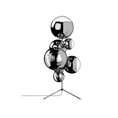 Tom Dixon Mirror Ball kattokruunu LED-lattiavalaisin 181 cm Hopea