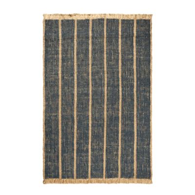 Ferm Living, Athens Käsin kudottu juuttimatto 200x300 cm - Natural/Ink Blue