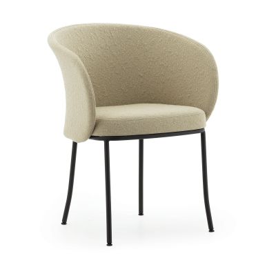 Normann Copenhagen Knit käsinojatuoli Hiekka musta teräs