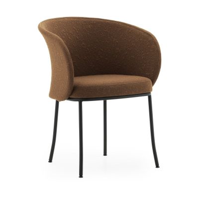 Normann Copenhagen Knit käsinojatuoli Brandy-musta teräs
