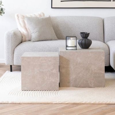 House Nordic Prague sarjapöytä 2-osainen greige marmori look | Alk. 189,00 €
