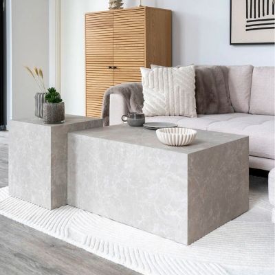 House Nordic Prague sohvapöytä 80x60 cm greige marmori look | Alk. 179,00 €