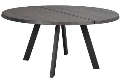 Rowico Home Fred ruokapöytä pyöreä 160 cm tummanruskea tammi/musta metallijalka | Alk. 1 499,00 €