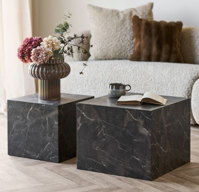 House Nordic Prague sarjapöytä 2-osainen tummanruskea marmori look | Alk. 189,00 €
