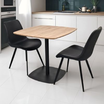 Tenstar Riviera-Marcus 2-hengen ruokailuryhmä tammi/musta, musta pu-keinonahka