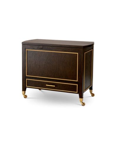 Eichholtz Galliano-tarjoiluvaunu, ruskea tammiviilu