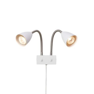 Markslöjd - Seinävalaisin Ciro, valkoinen, metalli, pistoke, GU10