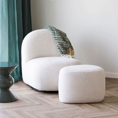 House Nordic Milo pyörivä nojatuoli luonnonvalkoinen HN1081