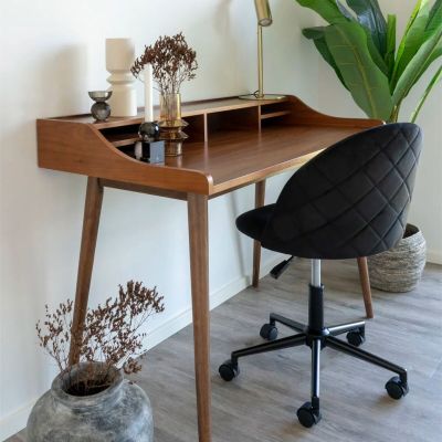 House Nordic Geneve työtuoli samettinen musta mustat jalat