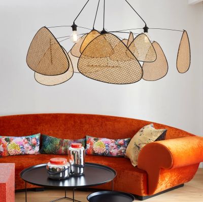 MARKET SET - Riippuvalo Screen XXL, 90 cm, luonnonväri, rottinki