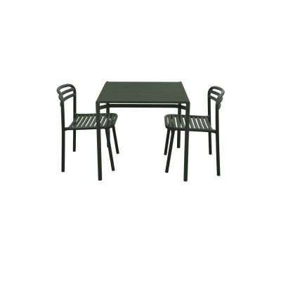 Cane-line, Bliss ruokapöytä sisältää kaksi tuolia - Tummanvihreä alumiini