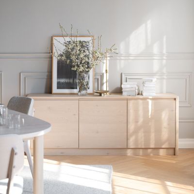 Rowico Home Melstone senkki 180x40x70 cm valkopesty tammi