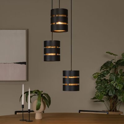 Lucide Rosas 3-osainen riippuvalaisin musta