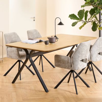 Veke Bristol ruokapöytä 200x100 cm tammi/musta