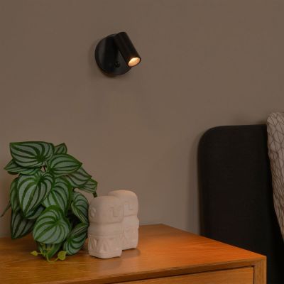 Lucide Toni ladattava LED-seinävalaisin liiketunnistimella musta