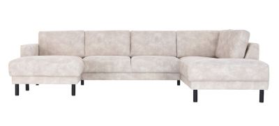 Veke Joki U-kulmasohva oikea beige Adore 01, mustat jalat, kuvausmalli