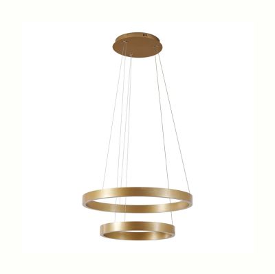 Lucande - Yonam LED-riippuvalaisin, Ø 60 cm, 2-lamppuinen, kulta, CCT