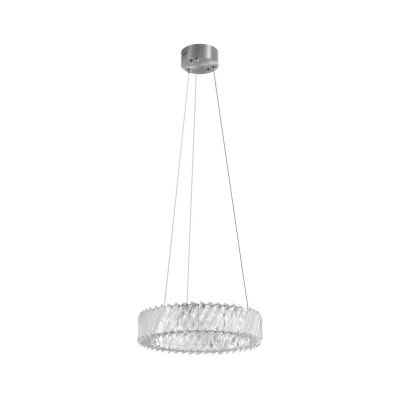Lucande - Glacis LED-riippuvalaisin, kristalli, Ø 40 cm, kromi