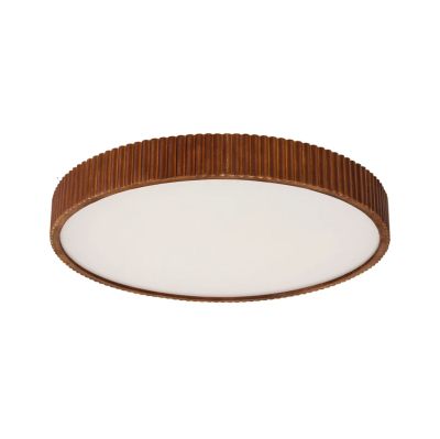 Lindby - Velua LED-kattovalaisin, valkoinen/tumma puu, Ø 50 cm