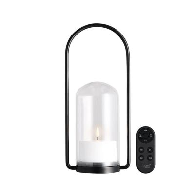Uyuni Lighting - Outdoor Lantern Set w/Glass Dome, Handle, Candle 84005, Remote