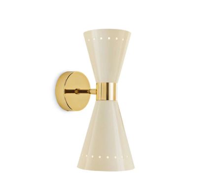 Stilnovo - Megafono-seinälamppu, norsunluunvärinen, 14 cm, 2-lamppuinen