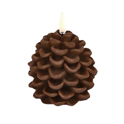 Uyuni Lighting - PINE CONE LED-kynttilä, ruskea, Ø 7 cm, vaha