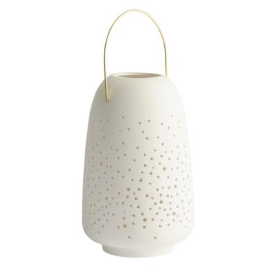 Uyuni Lighting - Keraaminen lyhty, 15 x 24 cm, valkoinen