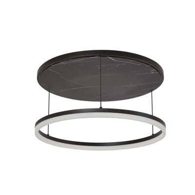 Lucande - Orven LED-kattovalaisin, musta/marmori, Ø 50 cm