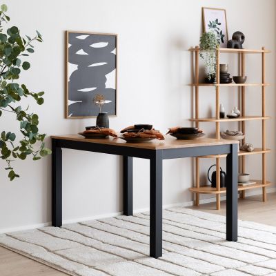 Veke Scandic tammi ruokapöytä 130x80 cm musta/lakattu tammi, kuvausmalli