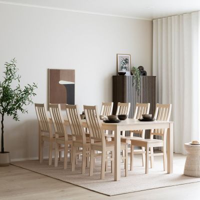 Veke Scandic-Niklas 8-hengen ruokailuryhmä valkolakattu, kuvausmalli