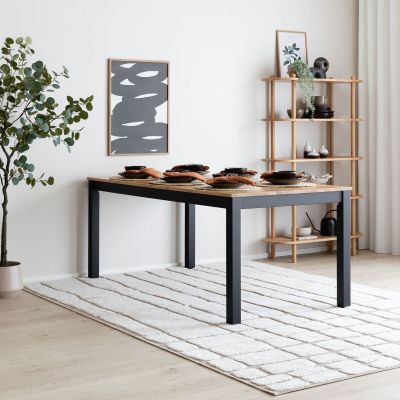 Veke Scandic tammi ruokapöytä 180x90 cm musta/lakattu tammi, kuvausmalli