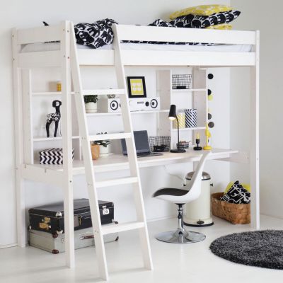 Veke Nukkumatti korkea parvisänky 120x200cm kuultovalkoinen, asiakaspalautus.