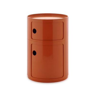 Kartell - Componibili Big Container, oranssi, 2 elementtiä, korkeus 61,5 cm
