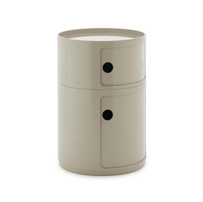 Kartell - Componibili Big Container, harmaa, 2 elementtiä, korkeus 61,5 cm