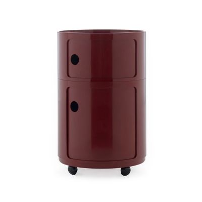 Kartell - Componibili Big Container, punainen, 2 elementtiä, korkeus 61,5 cm