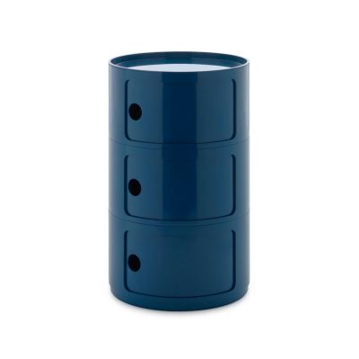 Kartell - Componibili Big Container, sininen, 3 elementtiä, korkeus 69,5 cm