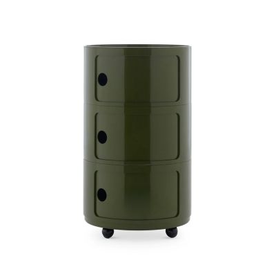 Kartell - Componibili Big Container, vihreä, 3 elementtiä, korkeus 69,5 cm