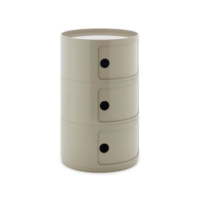 Kartell - Componibili Big Container, harmaa, 3 elementtiä, korkeus 69,5 cm
