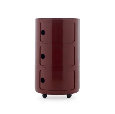 Kartell - Componibili Big Container, punainen, 3 elementtiä, korkeus 69,5 cm