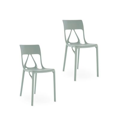 Kartell - A.I. Lite -tuolit, vihreä, korkeus 80 cm, 2 kpl