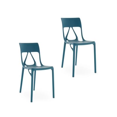 Kartell - A.I. Lite -tuolit, petrol, korkeus 80 cm, 2 kpl