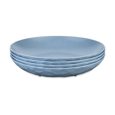 Koziol Club syvä lautanen Ø22 cm 4-pack biokierrätysmuovi Nature flower blue