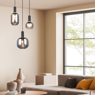 Trio Diva riippuvalaisin 3-osainen mattamusta/kromattu, asiakaspalautus