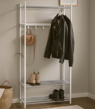 Eureka Lidia vaatenaulakko valkoinen/kromi, asiakaspalautus