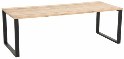 Veke Honka lankkupöytä metallijaloilla 220x90 antiikkipetsattu/musta, asiakaspalautus