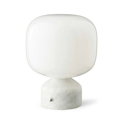 GEJST - Meemo LED-akkukäyttöinen pöytävalaisin, marmori valkoinen, lasi