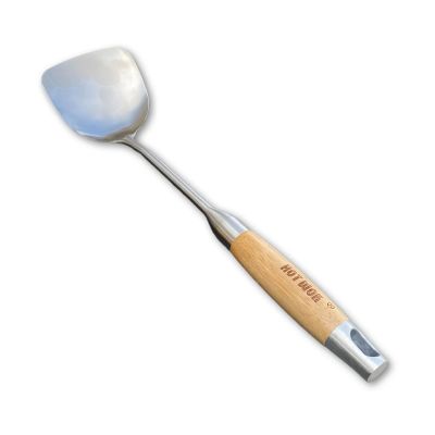 Hot Wok Hot Wok wokkipannu 38 cm Rostfritt stål-bambu --> Ruostumaton teräs-bambu